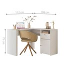 Ver imagem 2 de Mesa de Estudo em L com Gaveta e Armário Lateral para Quarto