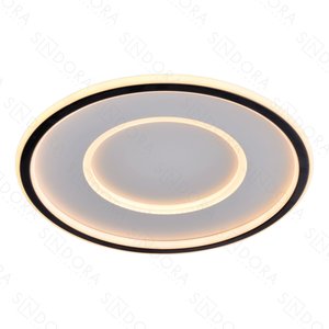 Plafon Led 40cm 49w 3500lm 3000k Bivolt Metal Preto e Silicone