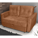 Ver imagem 1 de Sofá-Cama Verona Cappuccino em Veludo 140cm com Rodízios para Sala e Quarto