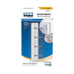 Gancho Zafira De plástico Branco E Metal P - Tekbond