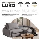 Ver imagem 3 de Sofá Luka Retrátil 2.10m sem Caixa Pillow Top Molas Ensacadas Design Moderno para Sala - Cinza