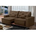 Ver imagem 1 de Sofá Retrátil e Reclinável 3 lugares com Molas 2,00m Ana Suede Marrom Adonai Estofados