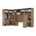 Ver imagem 3 de Quarto Escócia Modulado de Casal Mesa Escrivaninha 10 Portas + Guarda Roupa Amêndola/Grafito