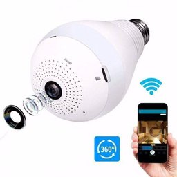 Câmera Lâmpada Espiã Wifi Hd Ip Led Panorâmica Vr 360º com Áudio . - 4