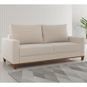 Ver imagem 1 de Estofado Gael Living 3 Lugares 2 Almofadas Soltas Linho Bronze - Casa Giulia