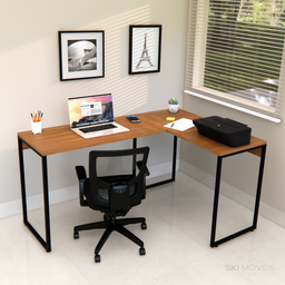 Mesa em L Escrivaninha Industrial de Canto 100% Mdf Aço - 1