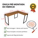 Ver imagem 5 de Mesa em L Escrivaninha Industrial de Canto 100% Mdf Aço