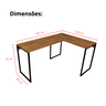 Mesa em L Escrivaninha Industrial de Canto 100% Mdf Aço - 6