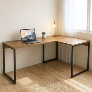 Mesa em L Escrivaninha Industrial de Canto 100% Mdf Aço
