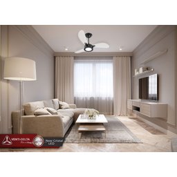 Ventilador de Teto New Cristal LED Preto/Transparente 220 V - 2