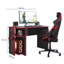 Ver imagem 2 de Mesa Computador Gamer 3875 com Suporte Fone de Ouvido - Qmovi Cor Preto/verde