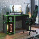 Ver imagem 1 de Mesa Computador Gamer 3875 com Suporte Fone de Ouvido - Qmovi Cor Preto/verde
