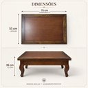 Ver imagem 4 de Mesa de Centro Sala Retangular 75x55 Luiz Xv Madeira Maciça Castanho