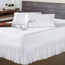 Ver imagem 1 de Protetor P/ Colchão Casal Padrão + 2 Porta Travesseiro Impermeável + Saia Box Branco