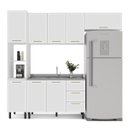 Ver imagem 5 de Cozinha Amara 4 Peças 240x224,5cm Armários Aéreos Paneleiro Balcão Branco 250078