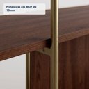 Ver imagem 4 de Aparador Sólis Moderno 2 Prateleiras MDF Avelã Dourado Rudnick