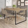 Cadeiras Eames 4 Fendi E Mesa Industrial Base Ferro 120m AJL STORE Mesa Industrial com cadeira - 1