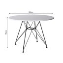 Ver imagem 3 de Mesa de Jantar com 4 Cadeiras Eames Eiffel Tampo Redondo Branco 90cm Base de Ferro Preto
