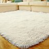 Tapete Peludo 1,50 x 2,00 Branco Sala Quarto Macio Felpudo - 1