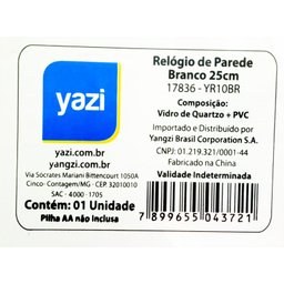 Relógio de parede Yazi 25cm:Branco - 3