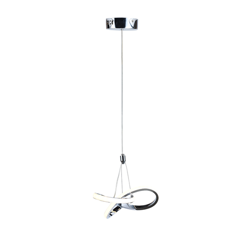 Lustre Pendente Taschibra Dubai 15w Led 25cm Luz Quente 3000k Bivolt Cromado