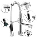 Ver imagem 3 de Torneira Cozinha Gourmet Parede Gatilho Spray Cromada