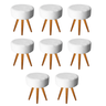 Kit 08 Puff Puf Banqueta Redondo Decorativo Para Sala de Estar e Recepção Corino Branco -Open Decor - 1