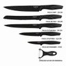 Kit com 5 Jogos de Facas em Aço Inox e Descascador Bahamas Caerus Home Cada Kit Possui 6 Peças - 2