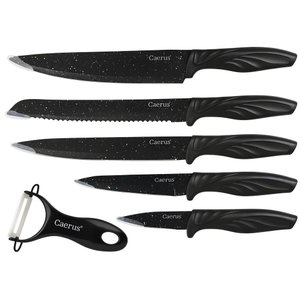 Kit com 5 Jogos de Facas em Aço Inox e Descascador Bahamas Caerus Home Cada Kit Possui 6 Peças