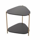 Ver imagem 4 de Mesa Lateral com Prateleira Orgânica Pé Metal Complementos