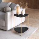 Ver imagem 1 de Mesa Lateral com Prateleira Orgânica Pé Metal Complementos