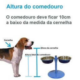 Cachorro Comedouro Médio Duplo Inox Regulável - Rosa - 2
