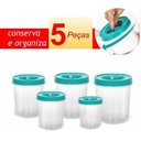 Ver imagem 3 de Conjunto de Mantimento 5 Pçs Porta Alimento Tampa com Rosca Kit 5 Potes de Mantimentos - Panami