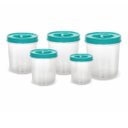 Ver imagem 2 de Conjunto de Mantimento 5 Pçs Porta Alimento Tampa com Rosca Kit 5 Potes de Mantimentos - Panami