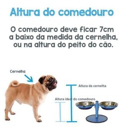 Comedouro Pequeno Duplo Inox Altura Regulável - Verde - 3