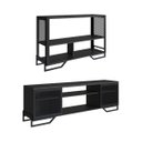 Ver imagem 2 de Conjunto Sala de Estar Industrial Rack e Aparador Preto P1027 P1021