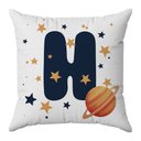 Ver imagem 3 de Kit 2 Capas Almofadas Astronauta Nome 45x45 Id Decor:letra H