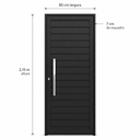 Ver imagem 3 de Porta Giro Filetada Alumínio Preta 85x215 Puxador Direita