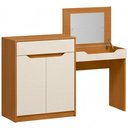 Ver imagem 1 de Penteadeira Escrivaninha com Espelho 2 Portas 1 Gaveta Treviso A04 Cinamomo Off White - Lyam Decor