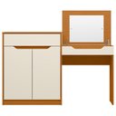 Ver mais imagens de Penteadeira Escrivaninha com Espelho 2 Portas 1 Gaveta Treviso A04 Cinamomo Off White - Lyam Decor