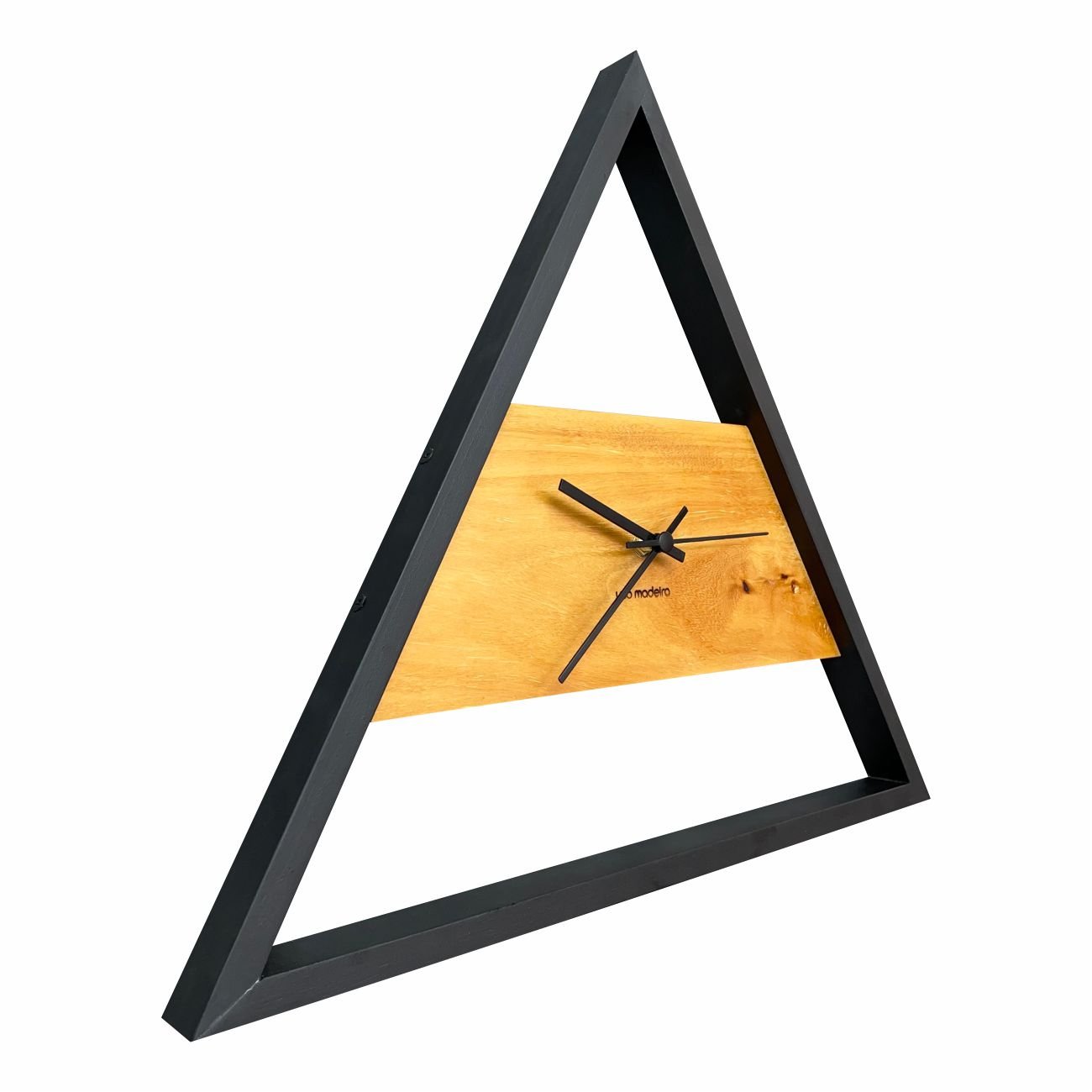 Relógio de Parede em Madeira Grande 50cm Design Industrial - Garapeira - 4
