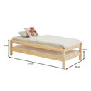 Ver imagem 3 de Cama Dupla Solteiro Madeira Maciça com Estrado Rino Natural Idimex