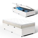 Ver imagem 1 de Cama Box Baú com Colchão de Espuma D45 Pillow Top Ortopédico Domo Solteiro 88cm