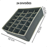 Organizador para Gaveta Guarda Roupa 24 Divisões Cinza Kit 4 - 6