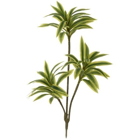 Planta Artificial Arvore Dracena Reflexa Real Toque X61 Verde Amarelo 70cm