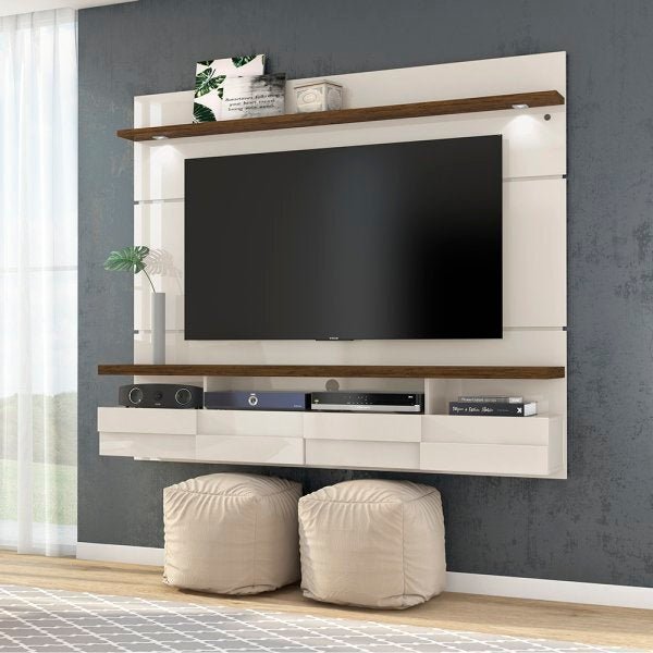 Painel Suspenso Lana 180cm para Tv Até 60 Polegadas Madetec Off White/Savana Cestaplus - 1