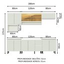 Ver imagem 4 de Armário de Cozinha Completa 280cm Branco Genova Madesa 04SR