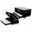 Ver imagem 1 de Cama Box Baú c/Auxiliar Solteiro: Colchão Molas Ortobom Nanolastic Physical + Base CRC Courano Black