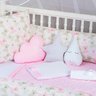 Jogo Berço 2 Laterais Ursinho 9 Peças Com Mosquiteiro Rosa - 3