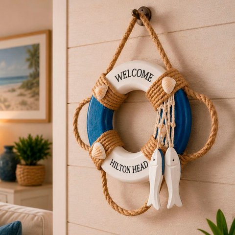 Boia Náutica Marinheiro Artesanal Decoração Parede Casa 12cm